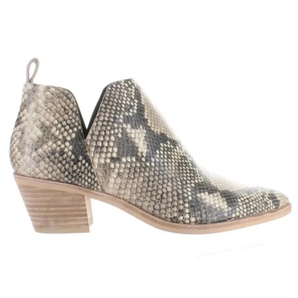 Dolce Vita Sonni Snakeskin Leather Ankle Booties Pointed Toe Block Heel Size 7.5 - Picture 2 of 16